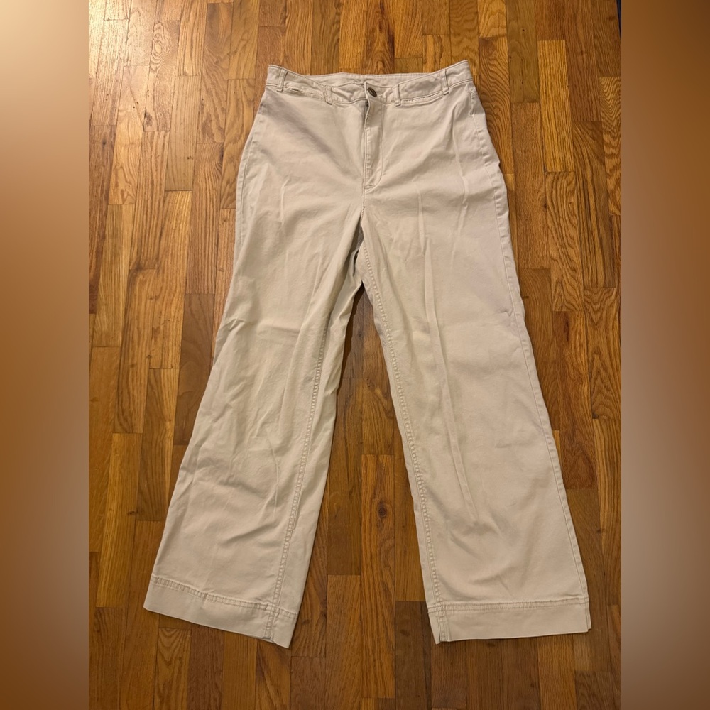 Old Navy Khaki Wide-Leg Trouser Pant